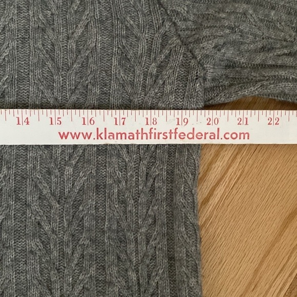 LINCS DC&Co Mens S Wool cashmere 1/4 Zip Sweater Gray blend cable knit Warm cozy - Picture 11 of 11